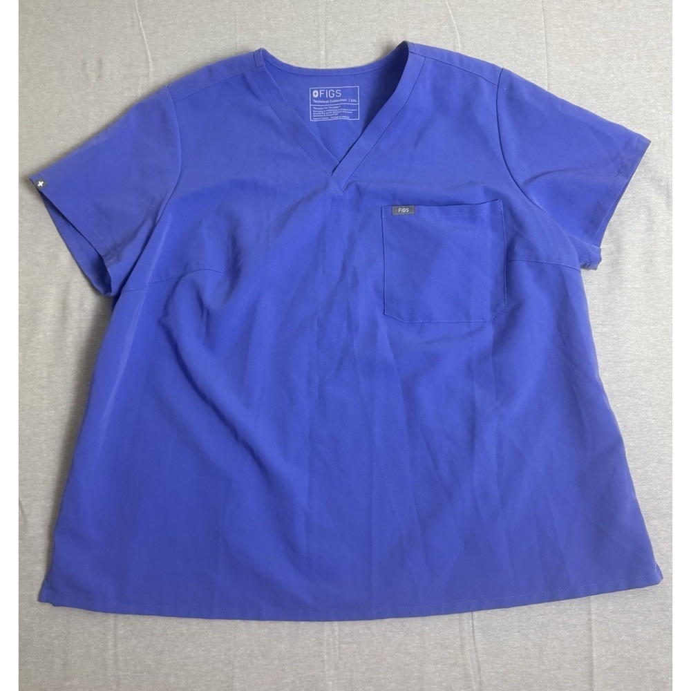 FIGS Women's Catarina One-Pocket Scrub Top Light Purple Women's Size 3XL